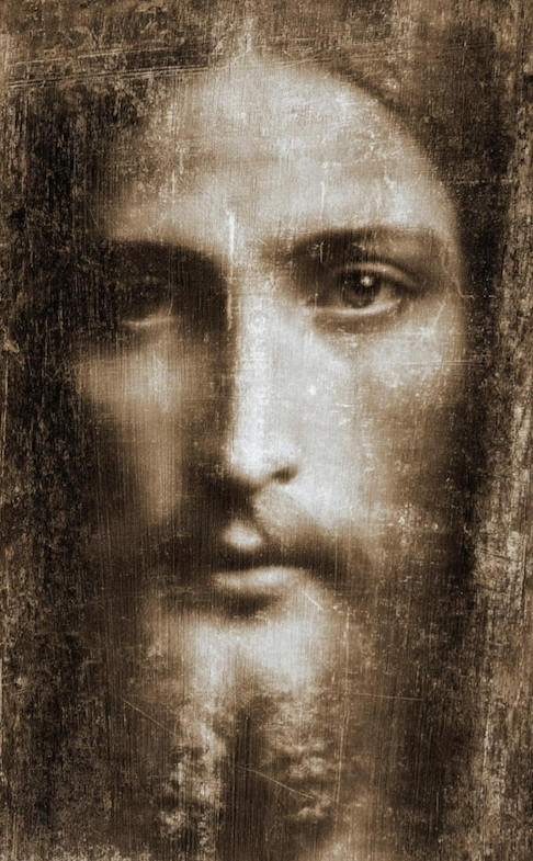 Vintage Jesus Face Canvas, Religious Wall Art, Spiritual Home Decor, Sacred Icon Print, Distressed Canvas, Christian Art Decoration image 1